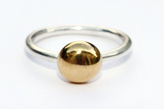 Gold nugget Ring, gold pebble ring