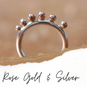 Gold Pebble Ring, Gold and Silver Ring, Gold Jewellery, Gold pebble Ring, Gold nugget ring, delicate gold ring, Rose Gold Ring