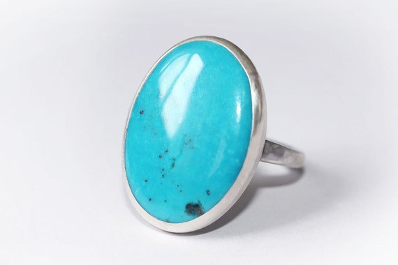 Turquoise Ring, oval Turquoise Ring, Turquoise Silver, Turquoise Jewellery, Natural Turquoise Ring, December Birthstone Ring