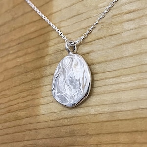 Handcrafted Organic Solid Silver Pendant Made in England image 2