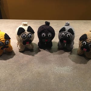 PUGS - Amigurumi crocheted handmade pug doll