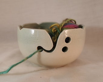 Handmade Pottery Yarn Bowl made by Sue Harrold Pottery. Free Postage Australia.