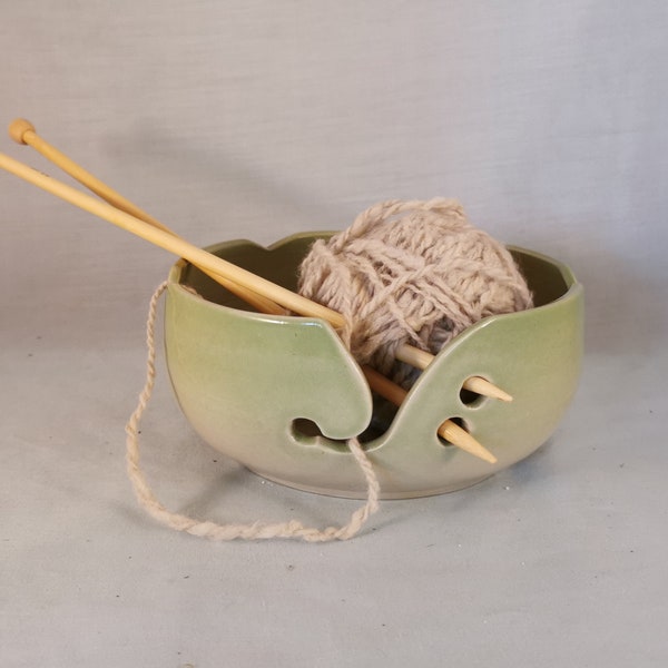 Handmade Pottery Yarn Bowl made by Sue Harrold Pottery. Free Postage Australia.