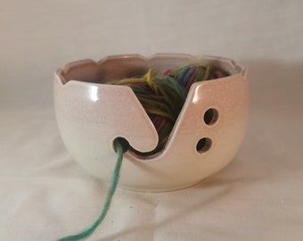 Handmade Pottery Yarn Bowl made by Sue Harrold Pottery. Free Postage Australia.