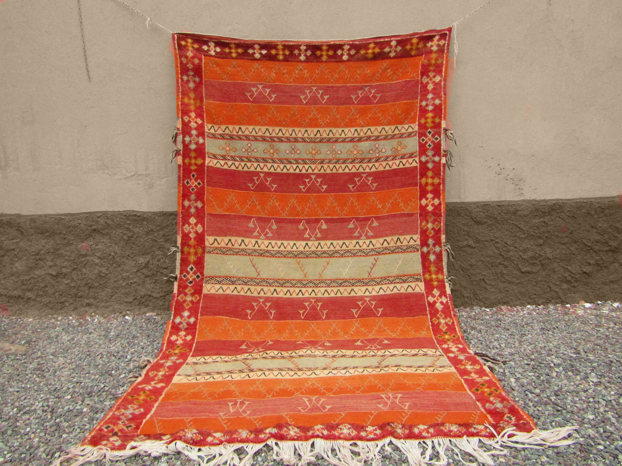 Moroccan Rug Handwoven Orange Berber 50