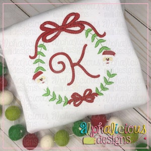 Preppy Girl Frame - Santa - Sketch Embroidery - Quick Stitch - Instant Download