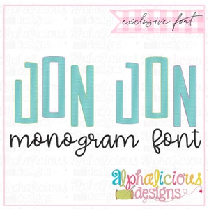 Jon Jon Embroidery Font - Sketch Font - Embroidery Font - Monogram Font