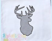 Deer Embroidery Design - Zig Zag Deer Head Embroidery Design - Embroidery Design - Applique Design - Hunting Embroidery Design