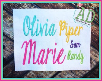 Elegant Handwriting Embroidery Font- Cursive Embroidery Font- Digitized Embroidery Font- Embroidery Font- Digitized Alphabet- Cursive Alpha