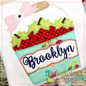 Strawberry Bucket Applique Design: Quick Stitch Blanket (Digital Download)