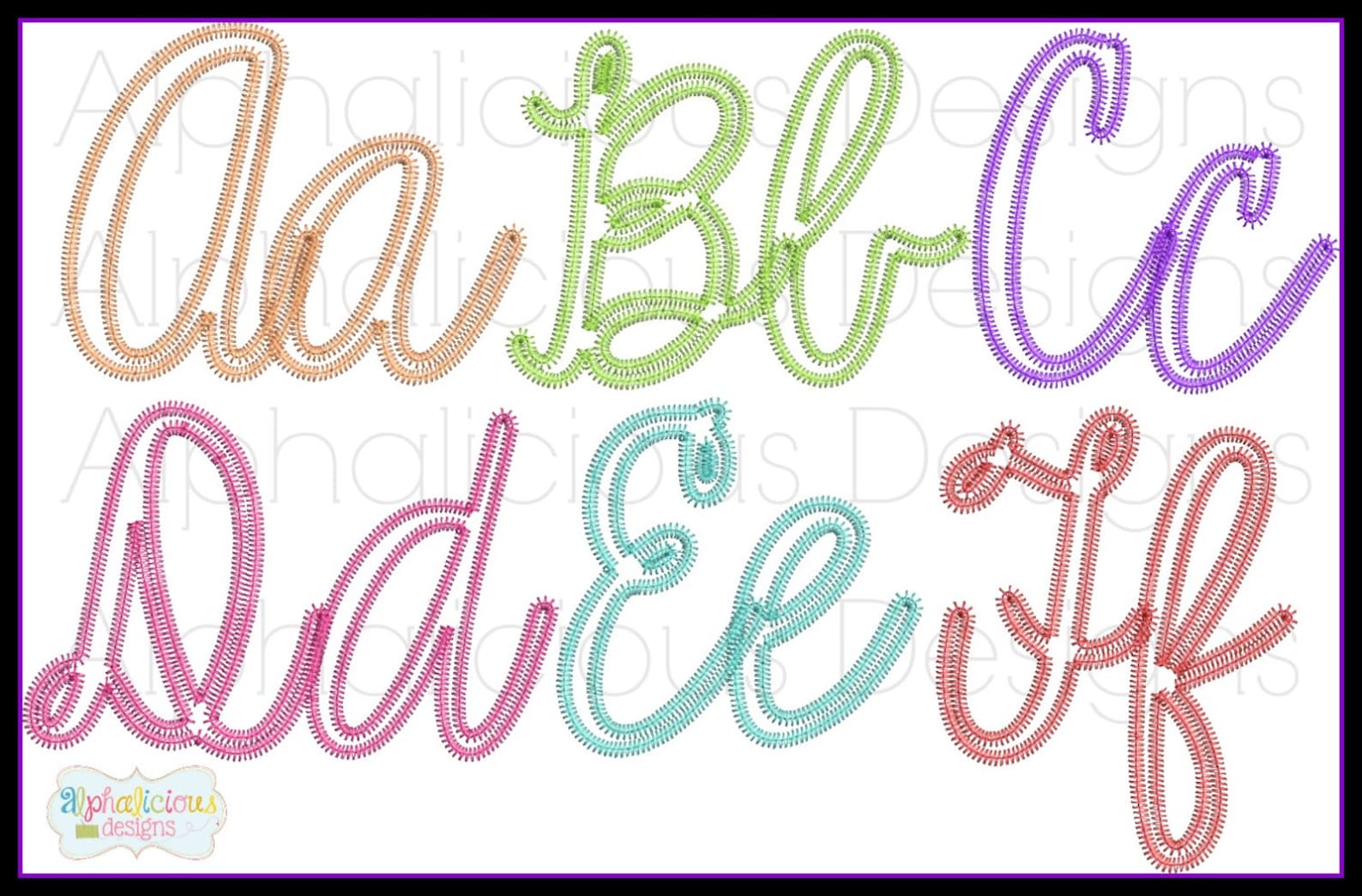 Digitized Applique Fontapplique Font Cursive Applique Font Etsy