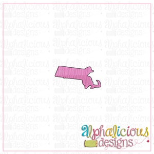Massachusetts - MINI Fill - Diseño de bordado - Diseño estatal - 3 tamaños - 9 formatos de archivo diferentes