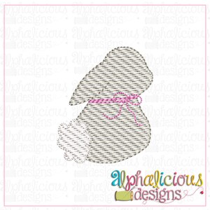 Bunny with bow MINI SKETCH stitch machine embroidery design file- Easter Bunny