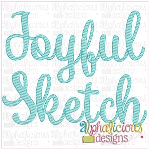 JOYFUL Sketch Embroidery Font  - Alphabet Set A-Z Machine Embroidery Design 5 Sizes!!! alphabet sketch embroidery letters, 1.5&quot; thru 3.5&quot;