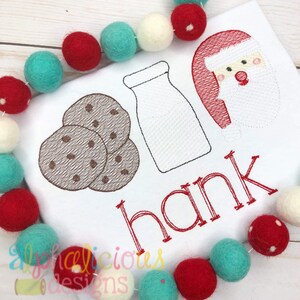 Milk and Cookies - Sketch - Embroidery Design - Quick Stitch - Instant Download