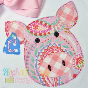 Farm Pig Applique Design - Triple Bean