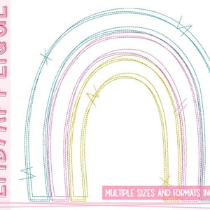 Rainbow Plain Scribble Design - Rainbow Embroidery Designs - Embroidery Scribble Designs - Scribble - Embroidery - Rainbow
