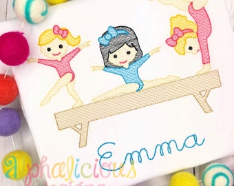 Gold Medal Gymnastics Girls- Sketch