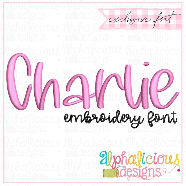 Charlie Satin Embroidery Font - Satin Font
