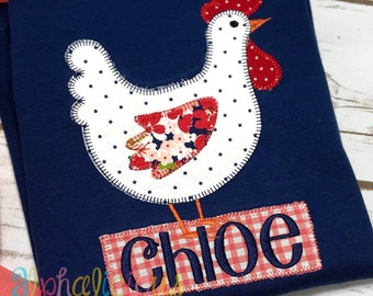 Farm Chicken - Blanket -  Applique Design - Digitized Embroidery Design - Instant Download