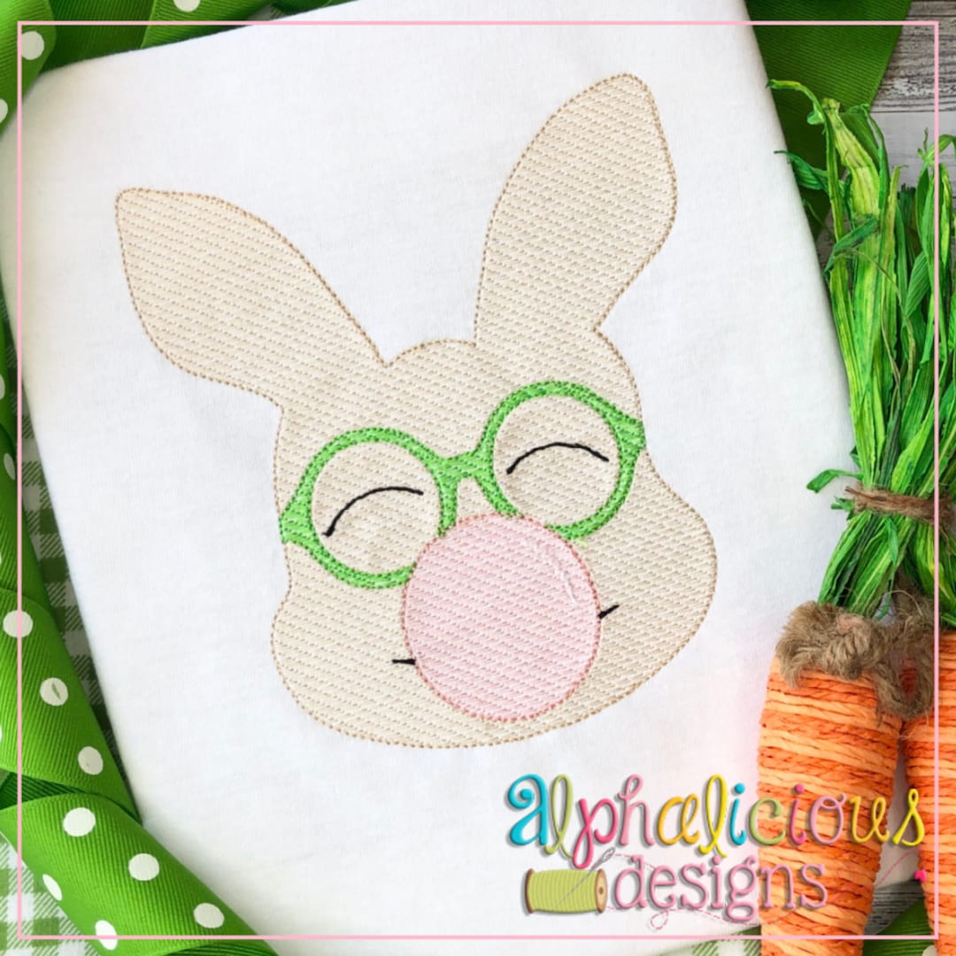 Blue Embroidered Bunny Bubble main image 0