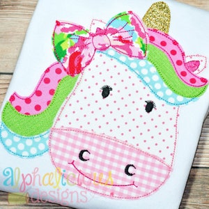 Magical Unicorn Girl Applique-Triple Bean