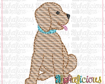 Pup - MINI - Sketch -  Dog Design - Embroidery Design - 3 Sizes - 9 File Formats - Quick Stitch-Instant Download!