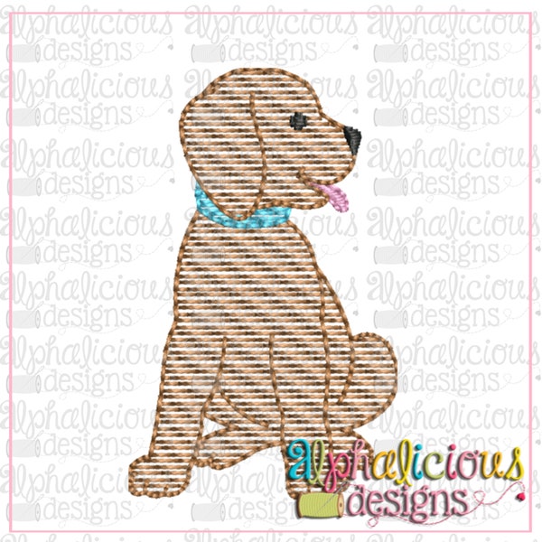 Pup - MINI - Sketch -  Dog Design - Embroidery Design - 3 Sizes - 9 File Formats - Quick Stitch-Instant Download!