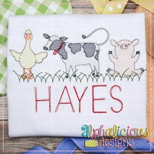 Farm Animals -Sketch Embroidery