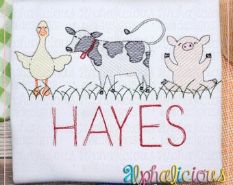 Farm Animals -Sketch Embroidery