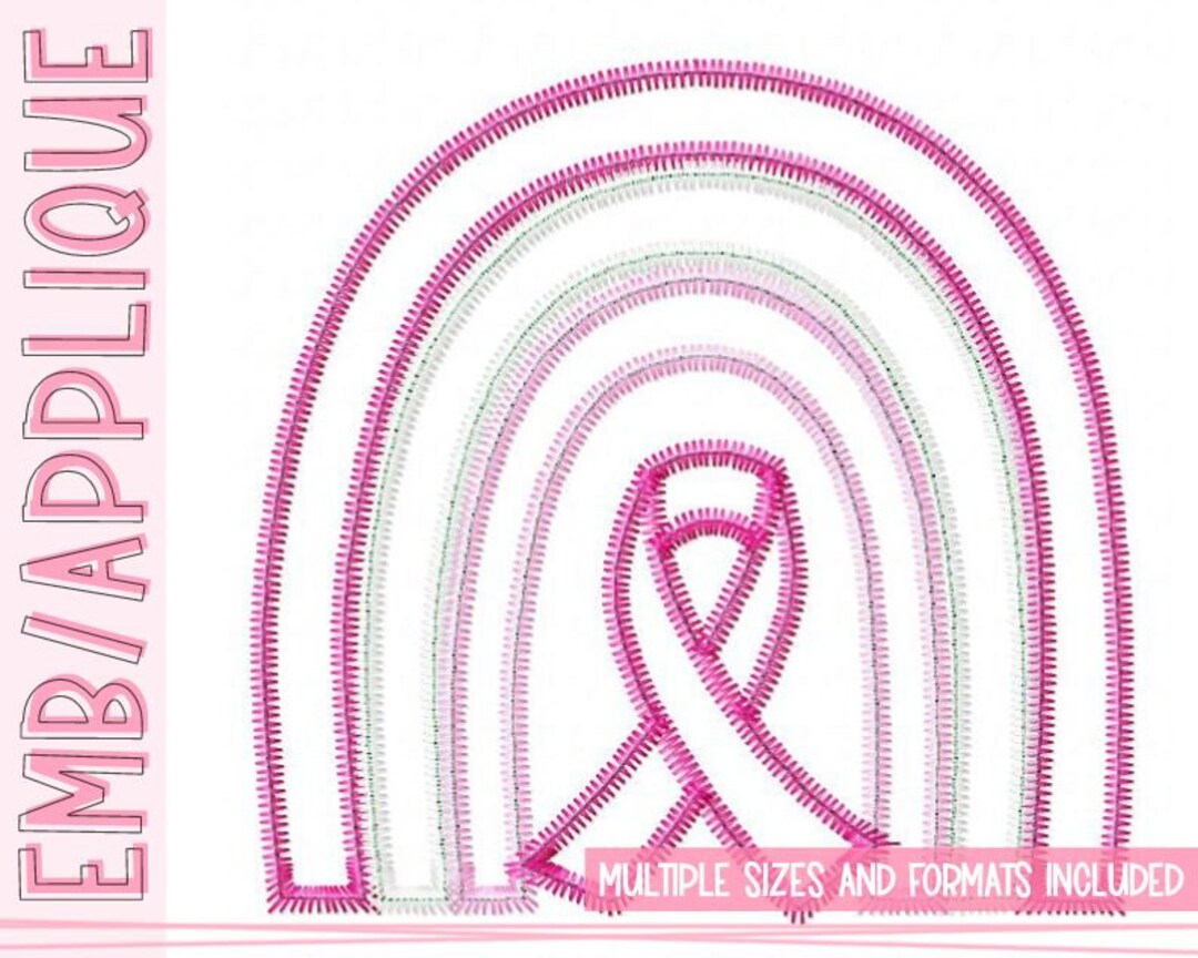 Awareness Rainbow Zigzag Awareness Applique Design Cancer Awareness ...