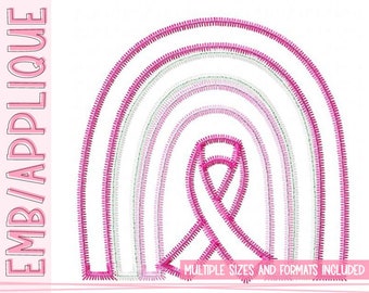 Awareness Rainbow ZigZag - Awareness Applique Design - Cancer Awareness Embroidery Designs - Quick Stitch - Zig Zag - Embroidery - Applique