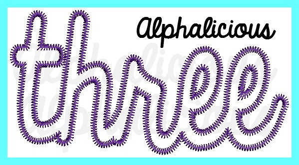 THREE- Cursive Applique Font/design - Etsy