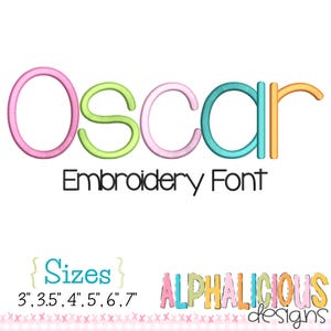 Oscar Satin Embroidery Font: Machine Embroidery Design (Digital Download)