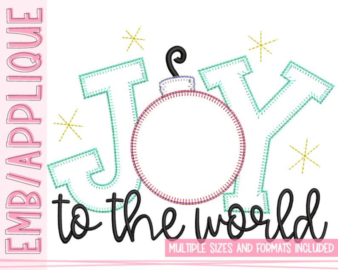 Joy to the World Blanket Stitch Christmas Applique Designs Etsy