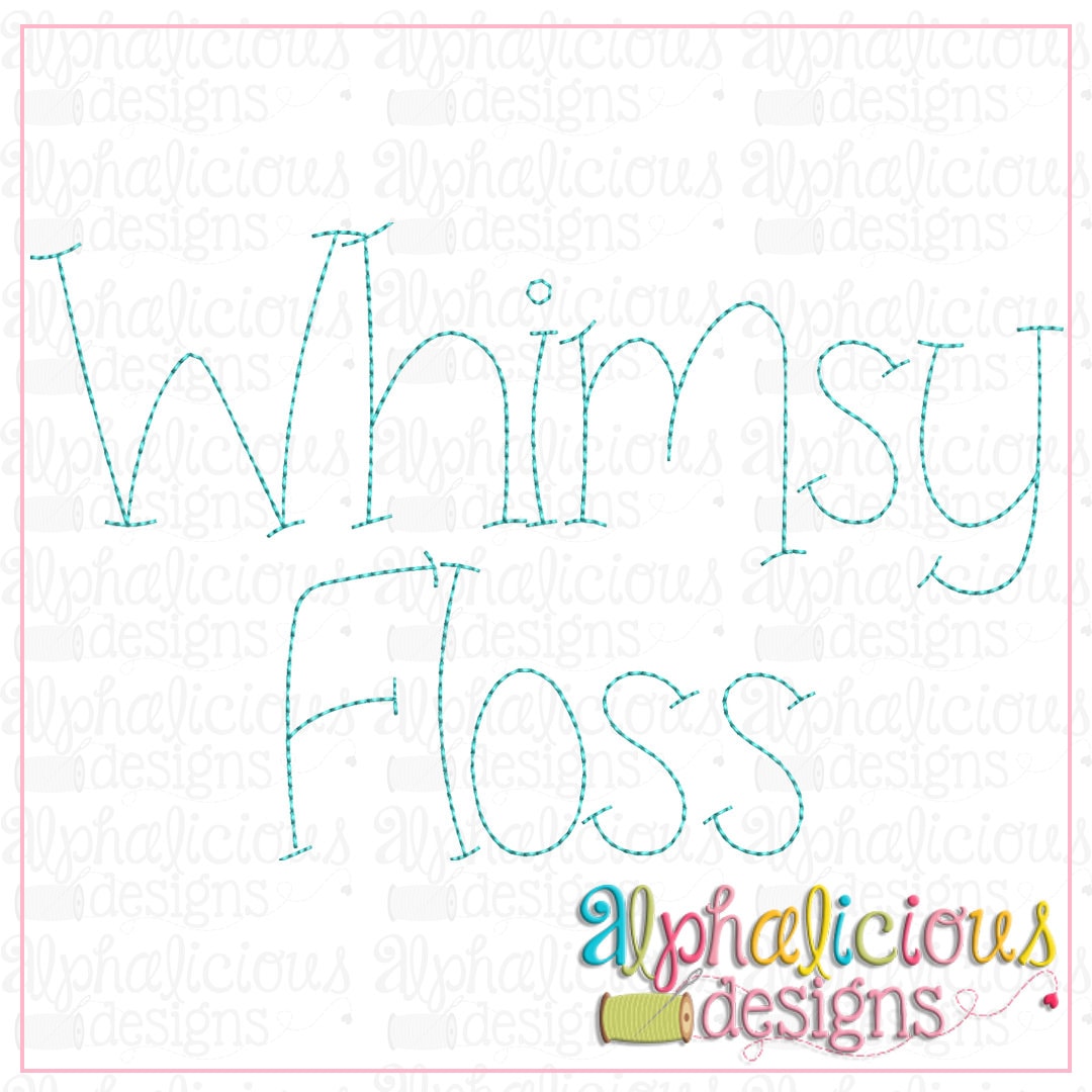 Whimsy Floss Embroidery Font- Vintage Embroidery Font- Redwork Embroidery Font