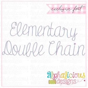 Elementary Chain Double Script Embroidery Font