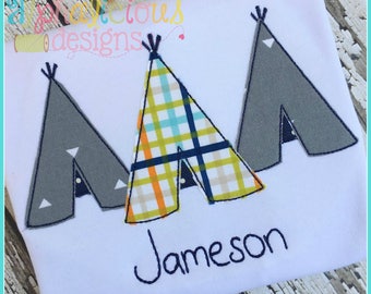 Teepee Designs - Teepee Embroidery Design - Tiar Triple Bean Teepee Design - Embroidery Design - Birthday Design - Teepee with Arrows Design
