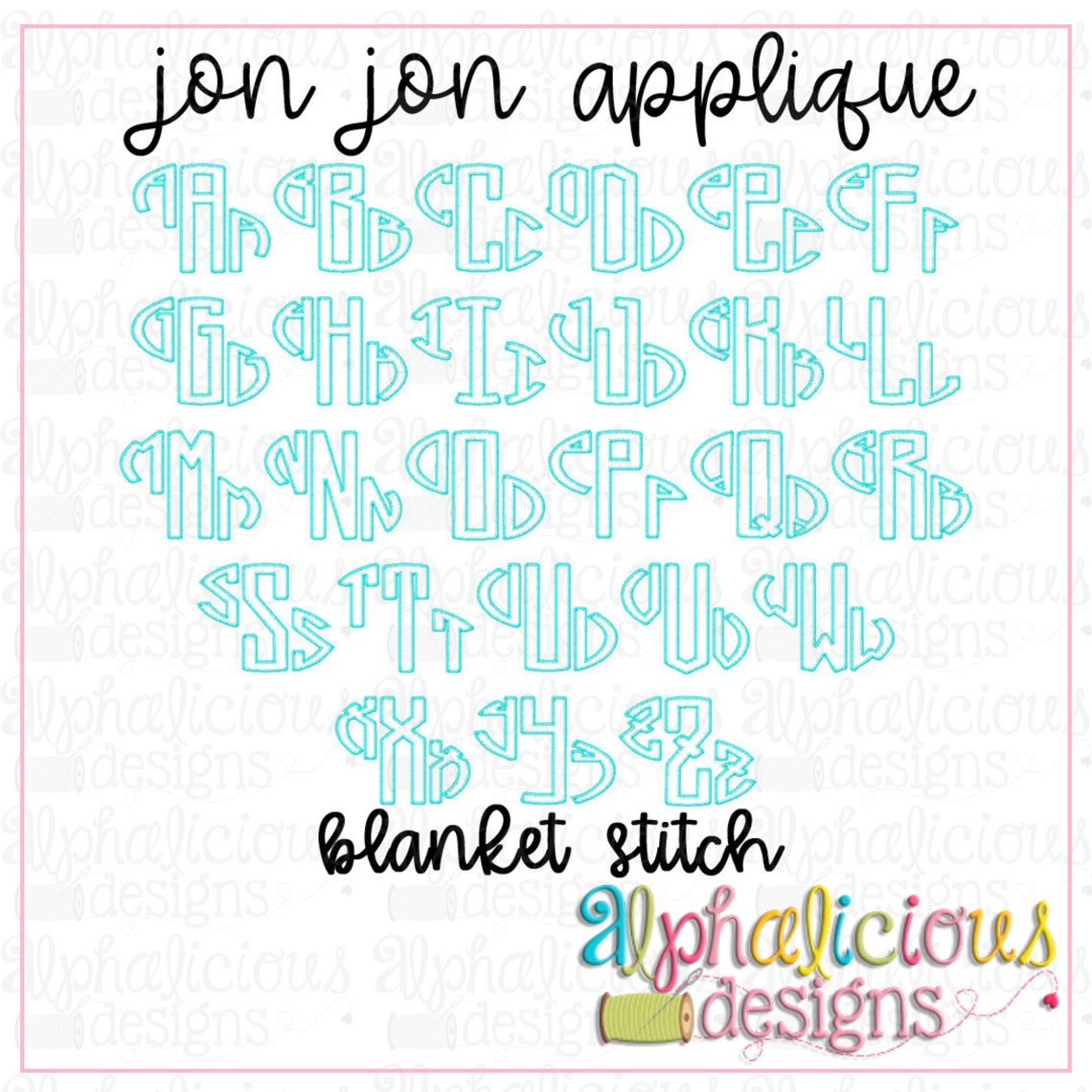 Jon Jon Embroidery Font Triple Bean Font Embroidery Font Etsy