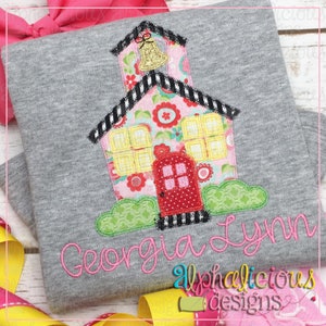 School House - ZigZag - Applique Design - Instant Download - Quick Stitch