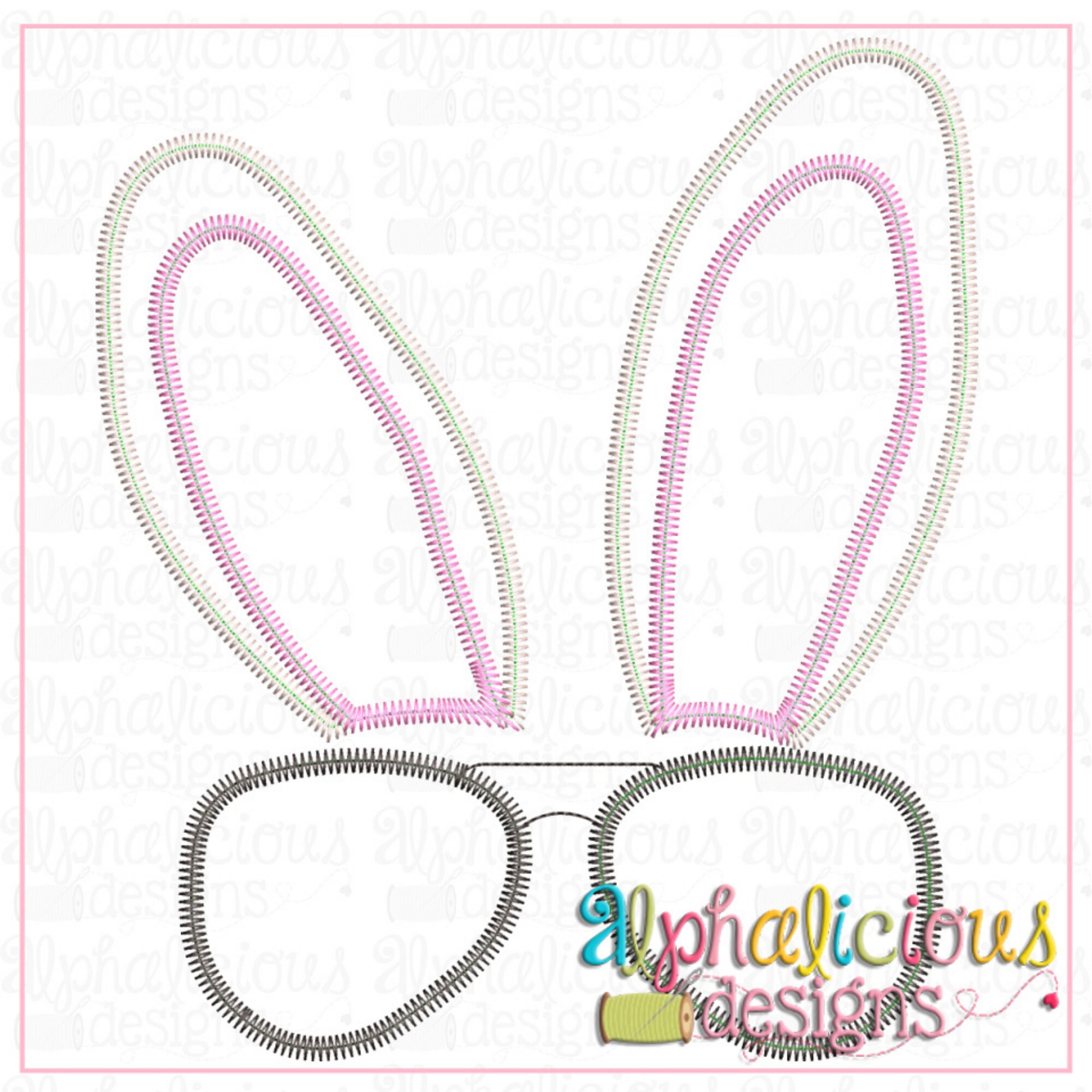 Cool Rabbit - Zigzag - Zigzag Design - Zigzag Applique Design - Instant ...