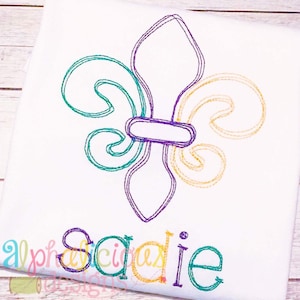 Mardi Gras Fleur De Lis Vintage Scribble Design