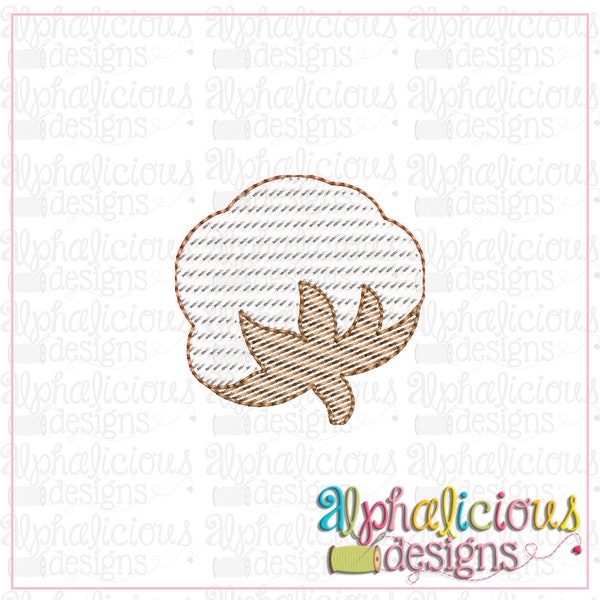 Cotton Boll - MINI sketch embroidery design