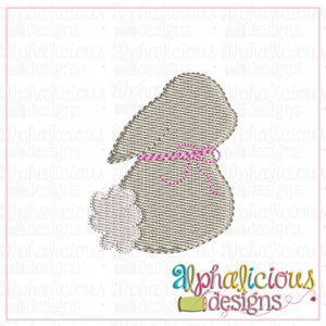 Bunny with bow mini fill stitch machine embroidery design file- Easter Bunny