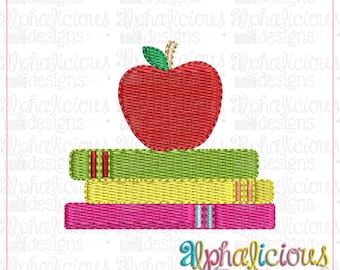 Apple y Libros - Diseño de bordado MINI Fill