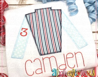 Jockey Shirt - ZigZag - Embroidery Design - Instant Download - Quick Stitch