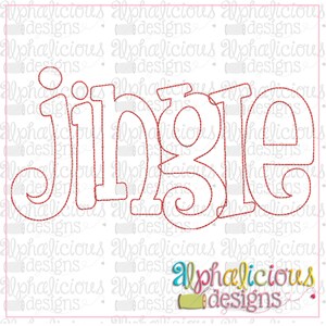 JINGLE Applique Word - Triple Bean - Applique Design - Instant Download - 4 Sizes - 10 Different File Formats