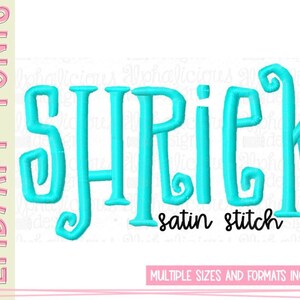 Shriek Embroidery Font Satin - Embroidery Fonts - Halloween Embroidery Font