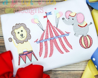Circus Sketch Embroidery Design (Digital Download)