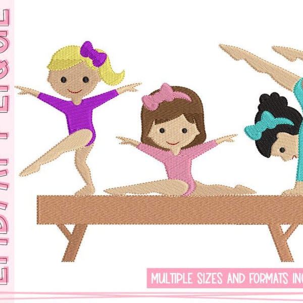 Gold Medal Gymnastic Girls Fill Embroidery - Gymnastic Embroidery Designs - Gold Medal - Fill Embroidery